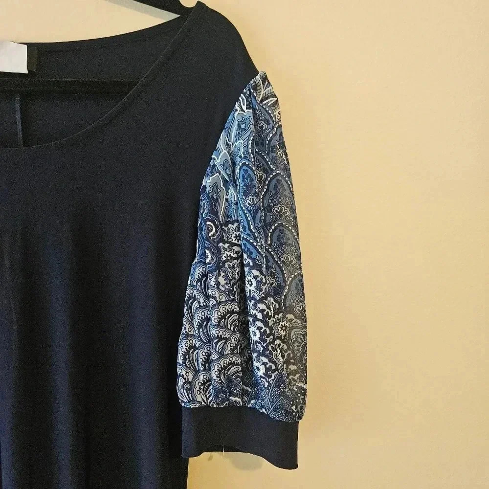 MSK Patterned Sleeve Shift Dress - Picture 3 of 5